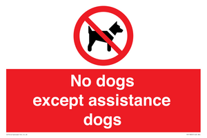 No dogs except assistance dogs